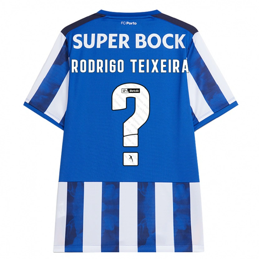 Danxen Dětské Rodrigo Teixeira #0 Modrá Bílá Domů Hráčské Dresy 2024/25 Dres
