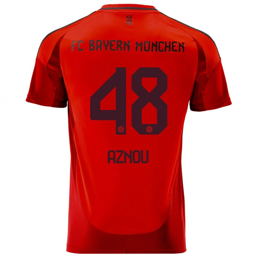 Danxen Dětské Adam Aznou #48 Červený Domů Hráčské Dresy 2024/25 Dres
