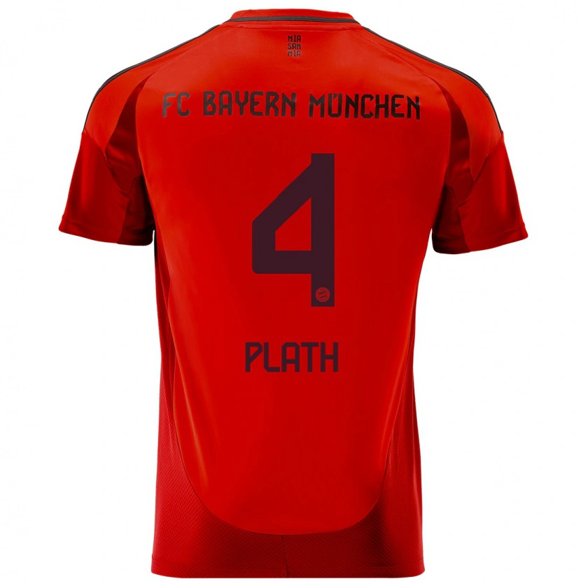 Danxen Dětské Max Plath #4 Červený Domů Hráčské Dresy 2024/25 Dres