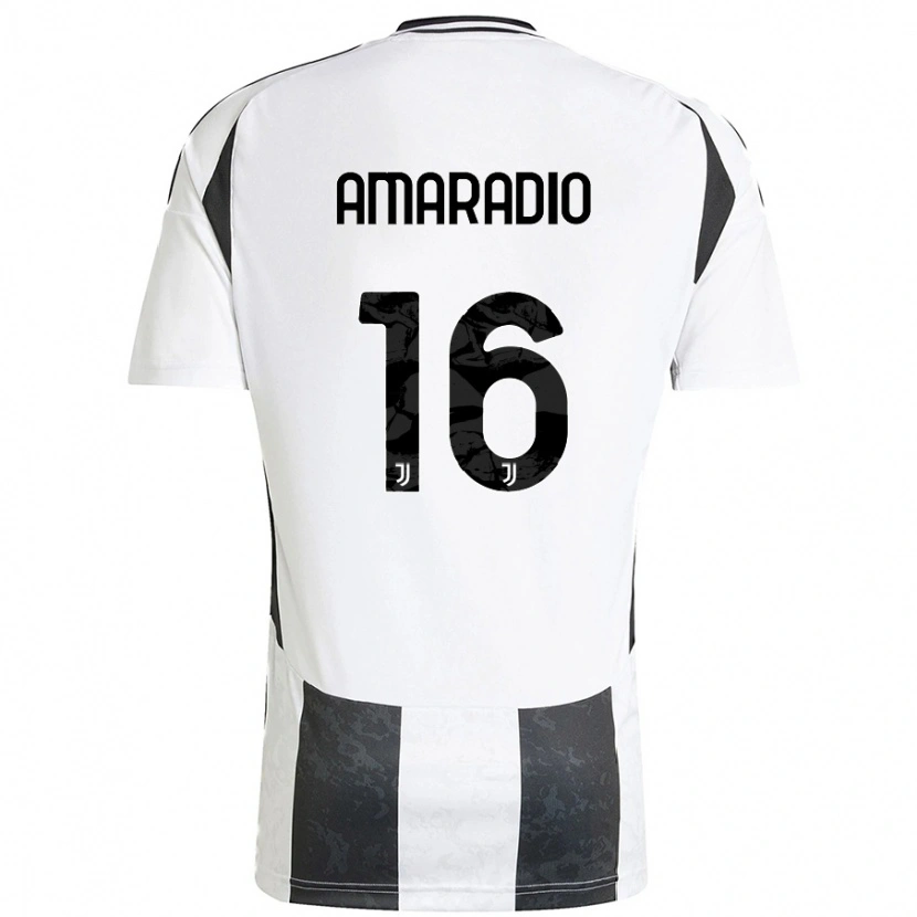 Danxen Dětské Luca Amaradio #16 Bílá Černá Domů Hráčské Dresy 2024/25 Dres