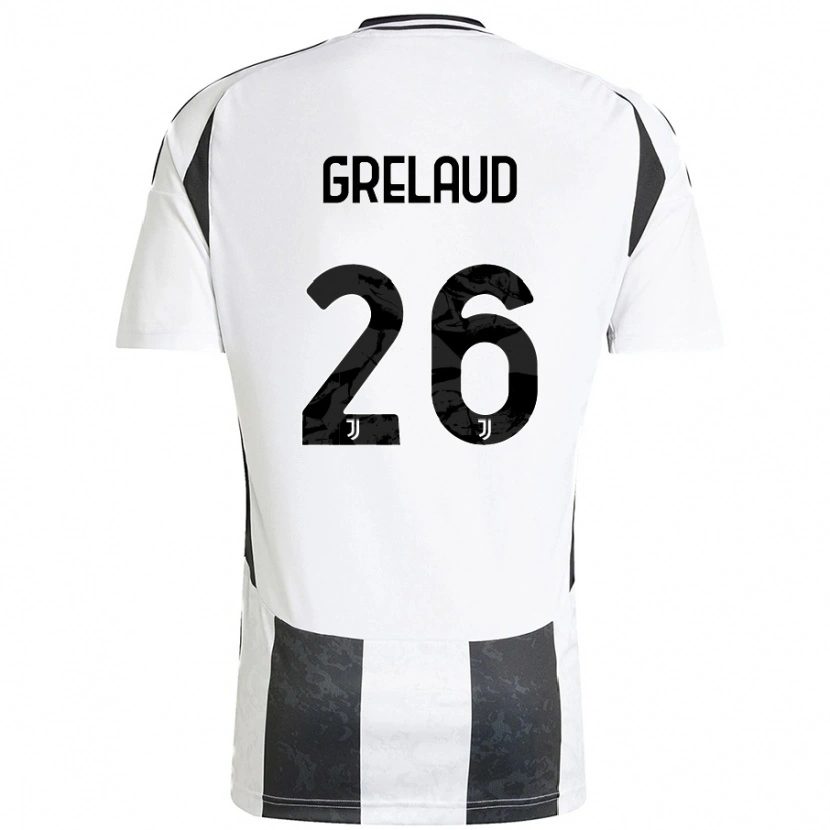 Danxen Dětské Josue Grelaud #26 Bílá Černá Domů Hráčské Dresy 2024/25 Dres