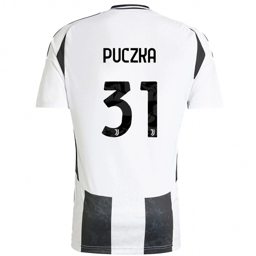 Danxen Dětské David Puczka #31 Bílá Černá Domů Hráčské Dresy 2024/25 Dres