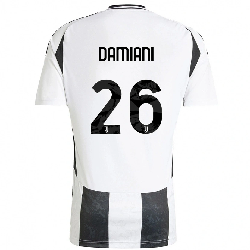 Danxen Dětské Samuele Damiani #26 Bílá Černá Domů Hráčské Dresy 2024/25 Dres