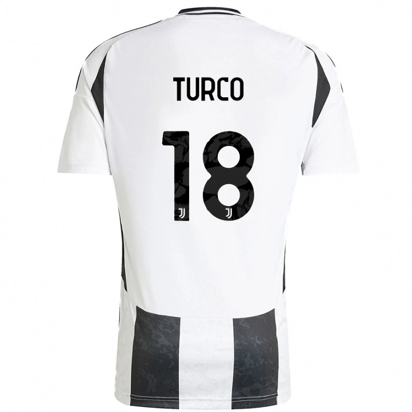 Danxen Dětské Nicolo Turco #18 Bílá Černá Domů Hráčské Dresy 2024/25 Dres