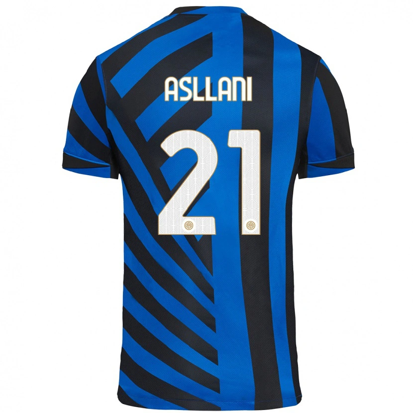 Danxen Dětské Kristjan Asllani #21 Modrá Černá Domů Hráčské Dresy 2024/25 Dres