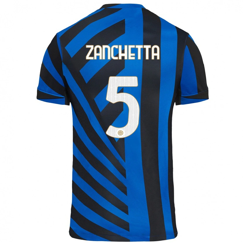 Danxen Dětské Mattia Zanchetta #5 Modrá Černá Domů Hráčské Dresy 2024/25 Dres
