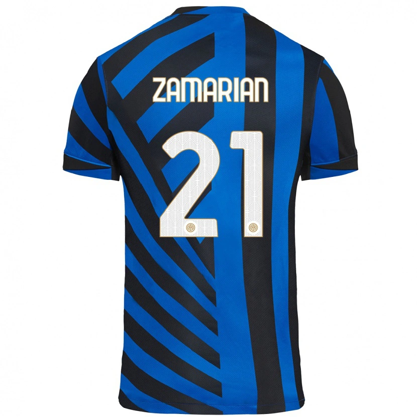 Danxen Dětské Matteo Zamarian #21 Modrá Černá Domů Hráčské Dresy 2024/25 Dres