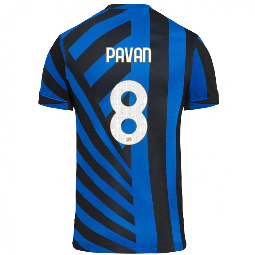 Danxen Dětské Matilde Pavan #8 Modrá Černá Domů Hráčské Dresy 2024/25 Dres