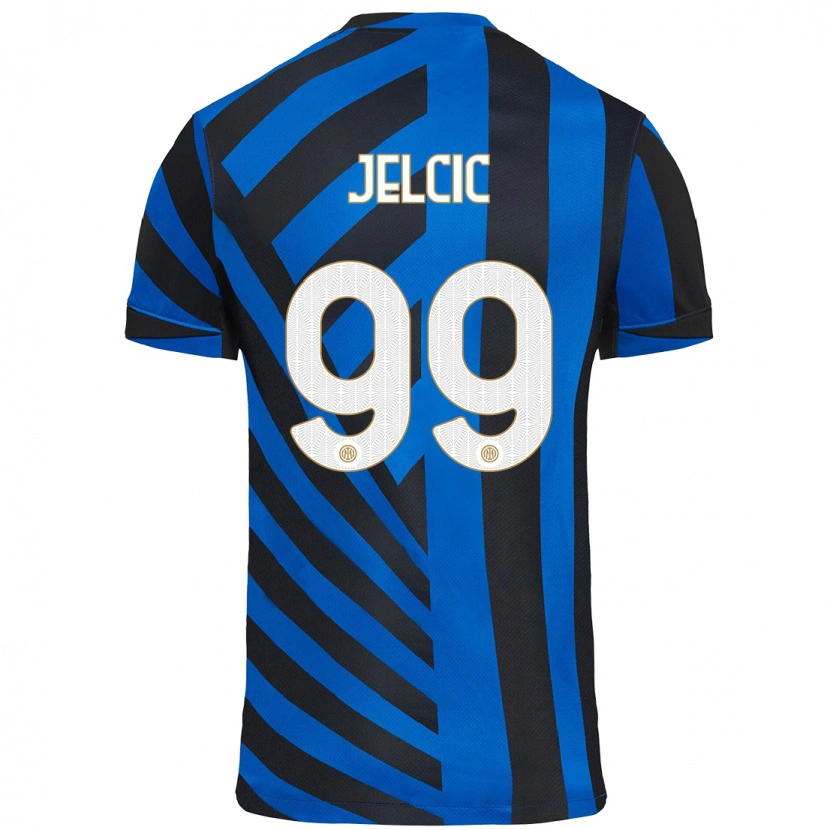 Danxen Dětské Maja Jelčić #99 Modrá Černá Domů Hráčské Dresy 2024/25 Dres