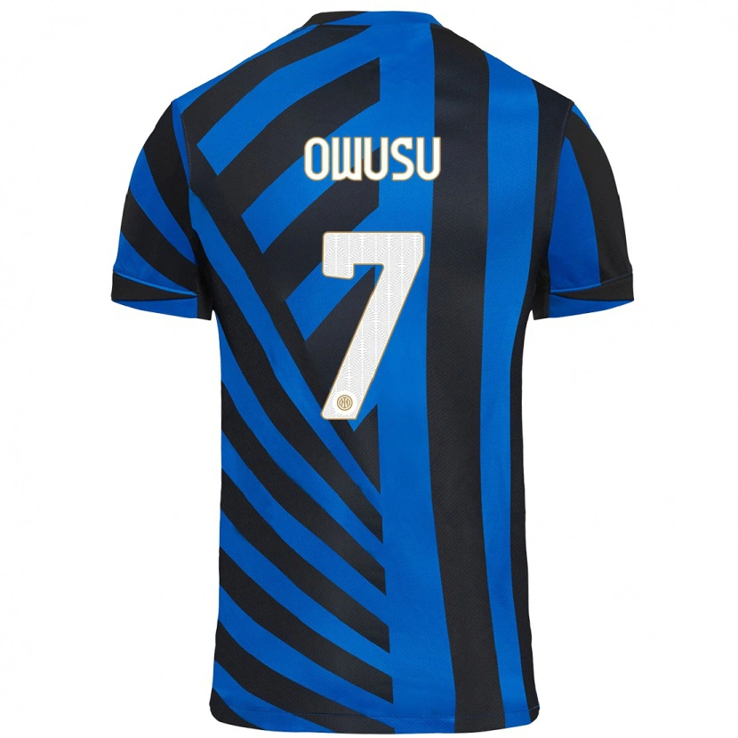 Danxen Dětské Enoch Owusu #7 Modrá Černá Domů Hráčské Dresy 2024/25 Dres