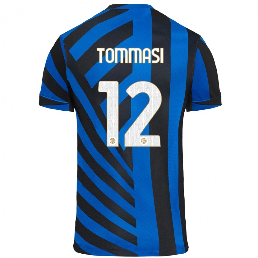 Danxen Dětské Francesco Tommasi #12 Modrá Černá Domů Hráčské Dresy 2024/25 Dres