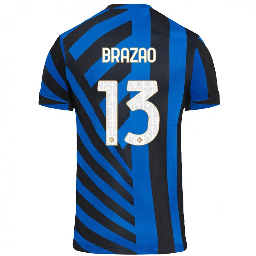 Danxen Dětské Gabriel Brazao #13 Modrá Černá Domů Hráčské Dresy 2024/25 Dres