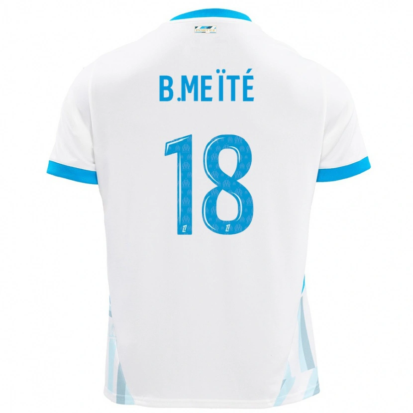 Danxen Dětské Bamo Meïté #18 Bílá Nebesky Modrá Domů Hráčské Dresy 2024/25 Dres