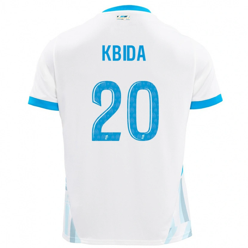 Danxen Dětské Inès Kbida #20 Bílá Nebesky Modrá Domů Hráčské Dresy 2024/25 Dres