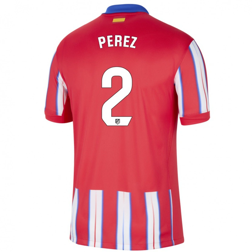Danxen Dětské Xènia Pérez #2 Červená Bílá Modrá Domů Hráčské Dresy 2024/25 Dres