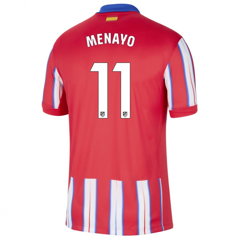 Danxen Dětské Carmen Menayo #11 Červená Bílá Modrá Domů Hráčské Dresy 2024/25 Dres
