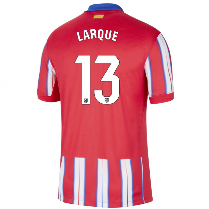Danxen Dětské Patricia Larqué #13 Červená Bílá Modrá Domů Hráčské Dresy 2024/25 Dres