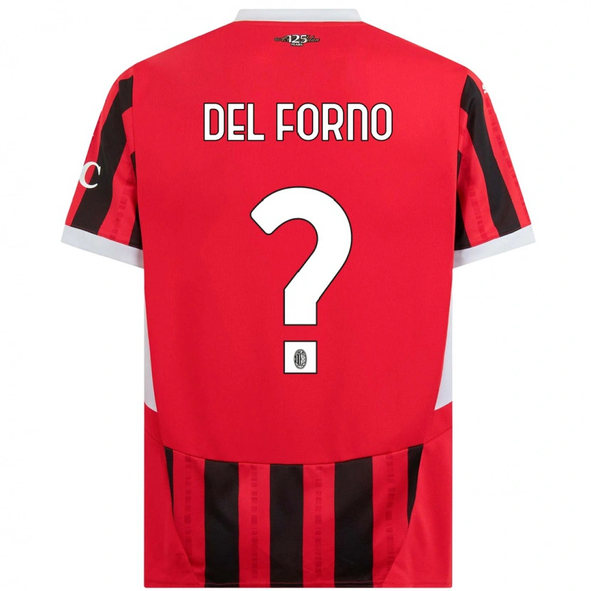 Danxen Dětské Luca Del Forno #0 Červená Černá Domů Hráčské Dresy 2024/25 Dres
