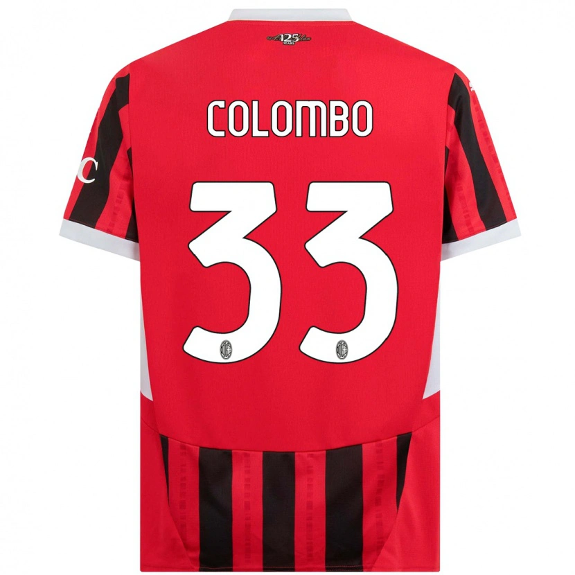 Danxen Dětské Federico Colombo #33 Červená Černá Domů Hráčské Dresy 2024/25 Dres