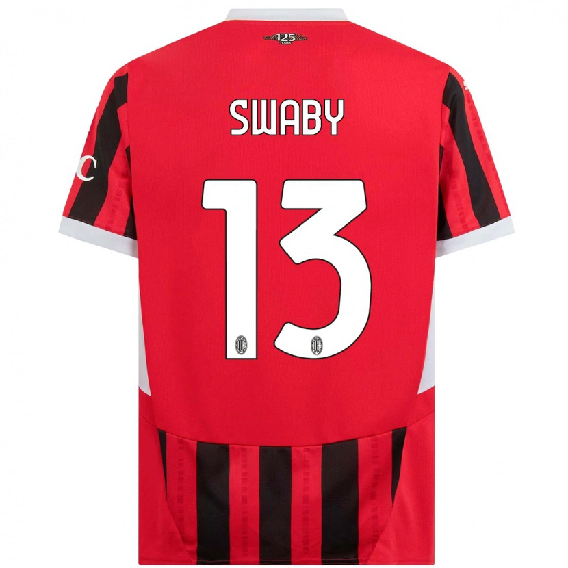 Danxen Dětské Allyson Swaby #13 Červená Černá Domů Hráčské Dresy 2024/25 Dres