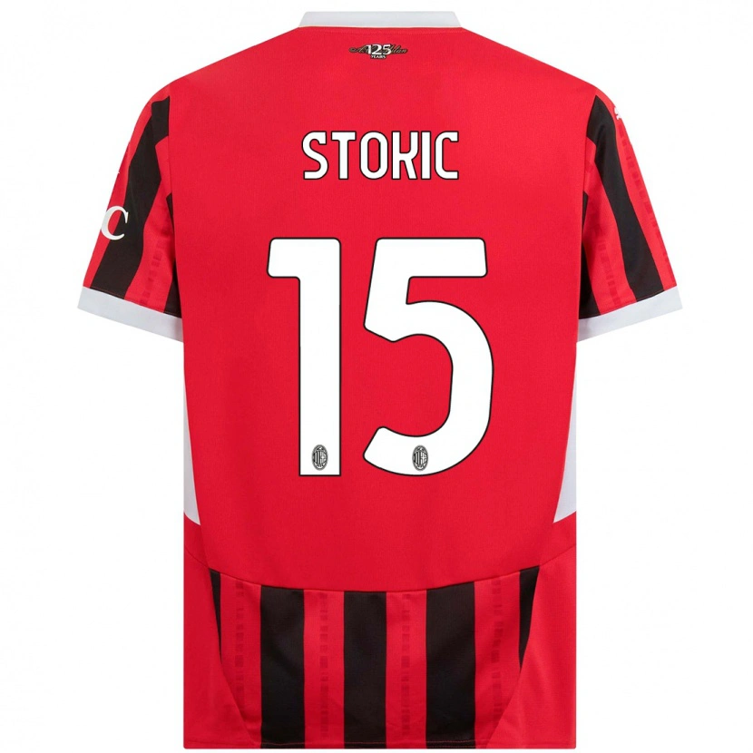 Danxen Dětské Sara Stokić #15 Červená Černá Domů Hráčské Dresy 2024/25 Dres