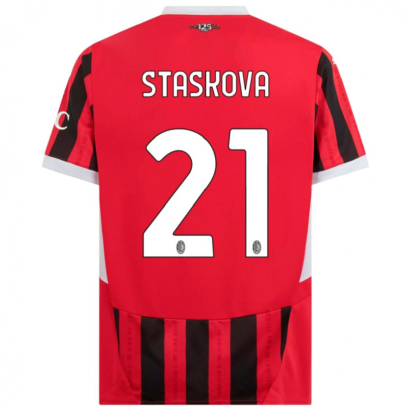 Danxen Dětské Andrea Stašková #21 Červená Černá Domů Hráčské Dresy 2024/25 Dres