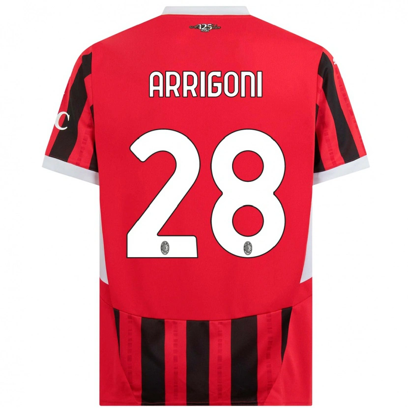 Danxen Dětské Giorgia Arrigoni #28 Červená Černá Domů Hráčské Dresy 2024/25 Dres
