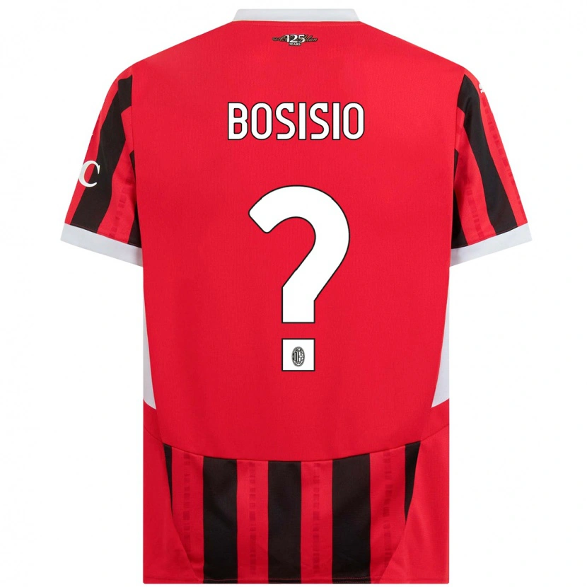 Danxen Dětské Josue Bosisio #0 Červená Černá Domů Hráčské Dresy 2024/25 Dres