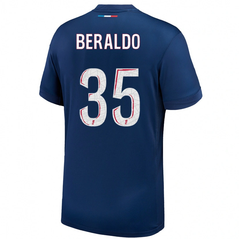 Danxen Dětské Lucas Beraldo #35 Námořnická Modrá Bílá Domů Hráčské Dresy 2024/25 Dres