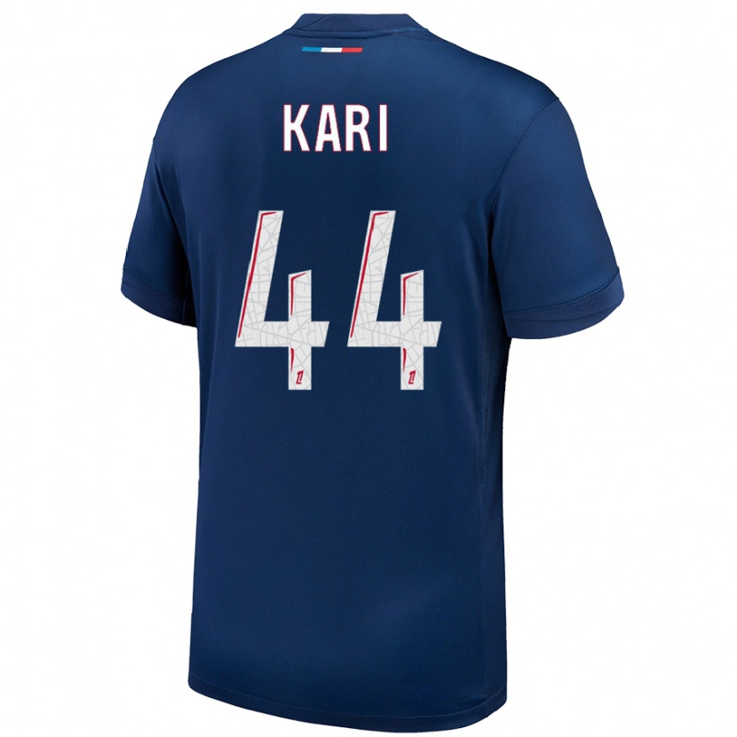 Danxen Dětské Ayman Kari #44 Námořnická Modrá Bílá Domů Hráčské Dresy 2024/25 Dres