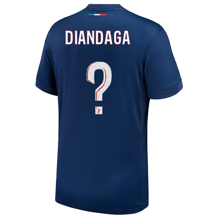 Danxen Dětské Hermann Diandaga #0 Námořnická Modrá Bílá Domů Hráčské Dresy 2024/25 Dres