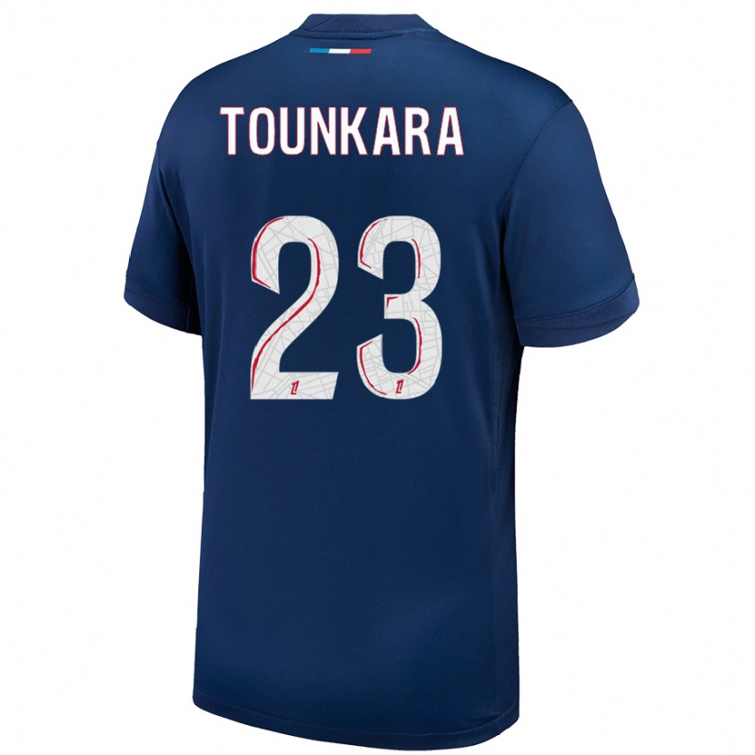 Danxen Dětské Aïssatou Tounkara #23 Námořnická Modrá Bílá Domů Hráčské Dresy 2024/25 Dres
