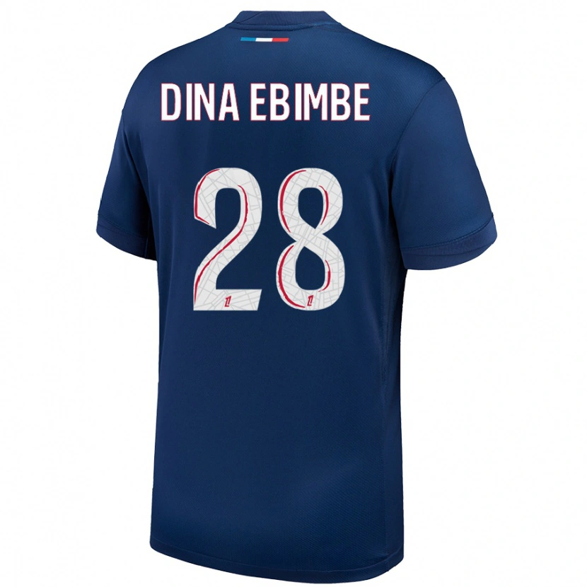 Danxen Dětské Eric Junior Dina Ebimbe #28 Námořnická Modrá Bílá Domů Hráčské Dresy 2024/25 Dres