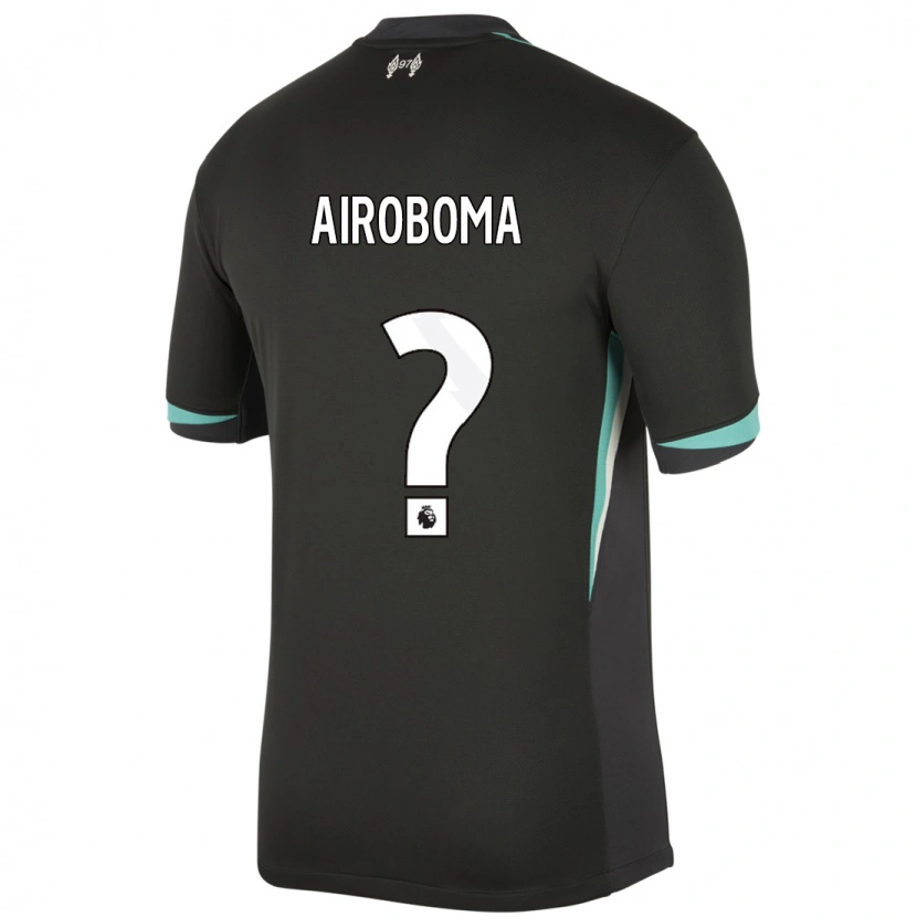 Danxen Dětské Emmanuel Airoboma #0 Černá Antracitově Bílá Daleko Hráčské Dresy 2024/25 Dres