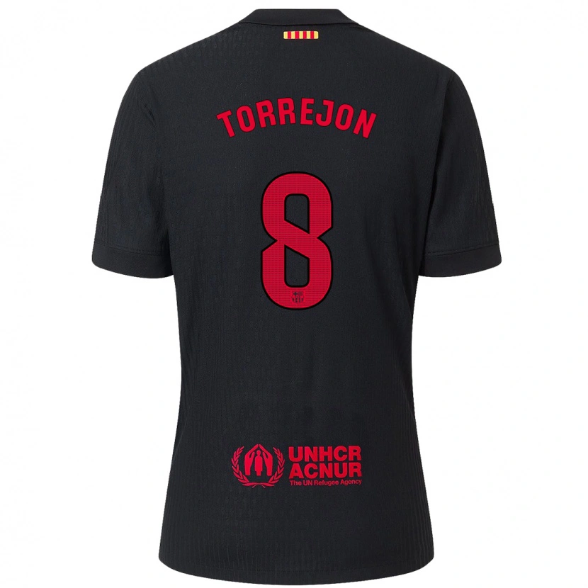 Danxen Dětské Marta Torrejón #8 Černá Červená Daleko Hráčské Dresy 2024/25 Dres