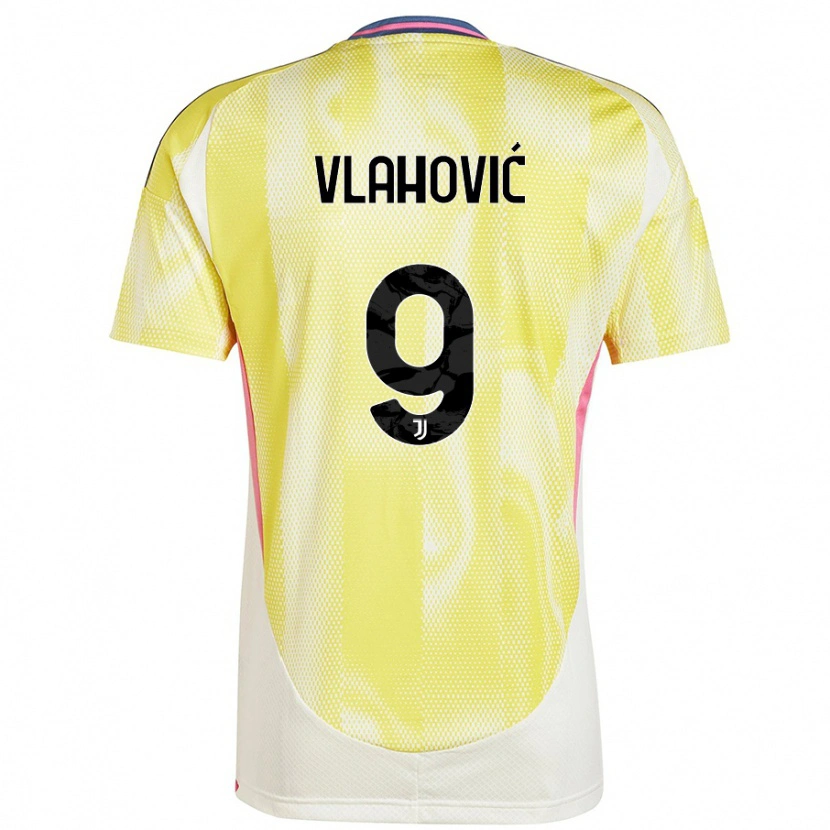 Danxen Dětské Dušan Vlahović #9 Solární Žlutá Daleko Hráčské Dresy 2024/25 Dres