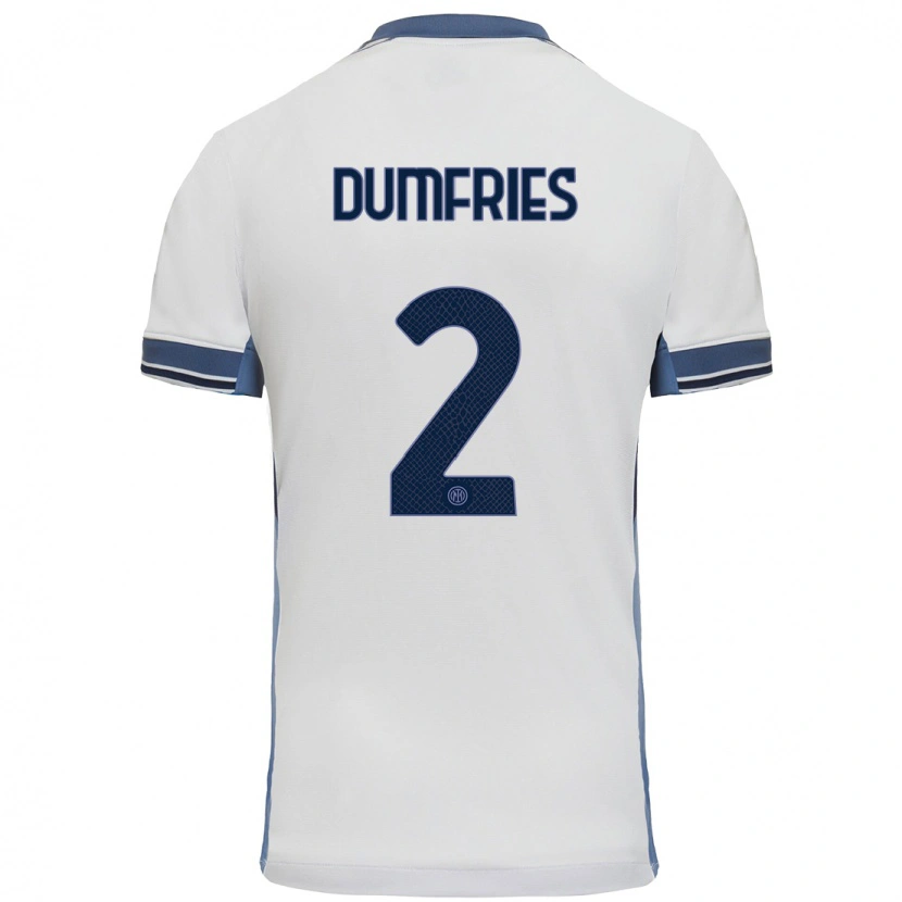 Danxen Dětské Denzel Dumfries #2 Bílá Šedá Daleko Hráčské Dresy 2024/25 Dres