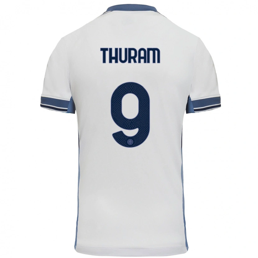 Danxen Dětské Marcus Thuram #9 Bílá Šedá Daleko Hráčské Dresy 2024/25 Dres