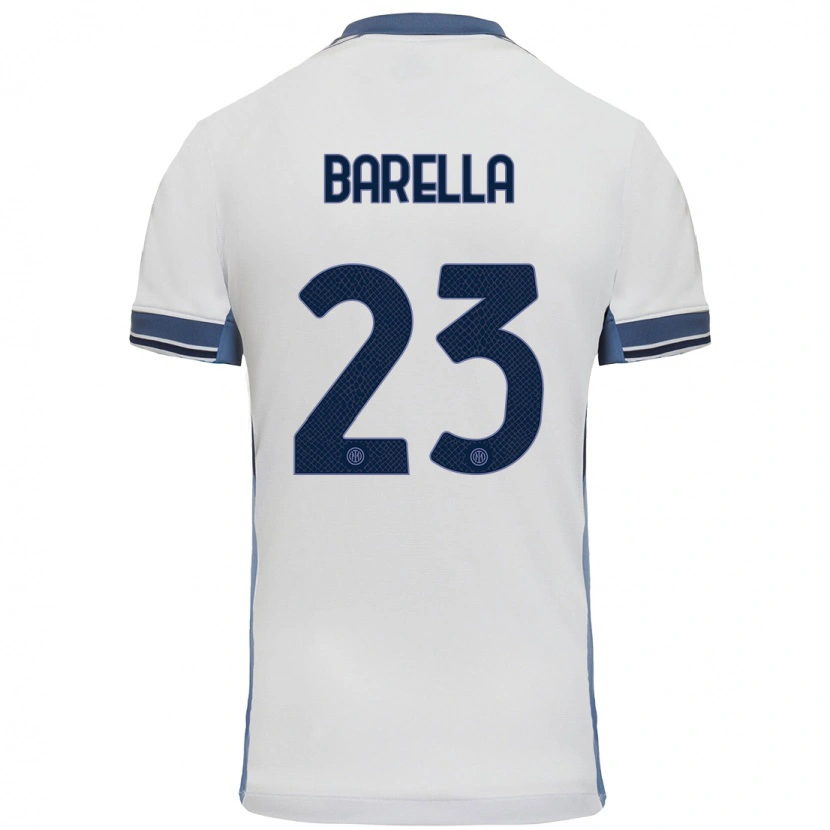 Danxen Dětské Nicolò Barella #23 Bílá Šedá Daleko Hráčské Dresy 2024/25 Dres