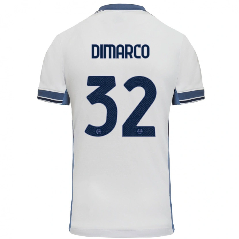 Danxen Dětské Federico Dimarco #32 Bílá Šedá Daleko Hráčské Dresy 2024/25 Dres