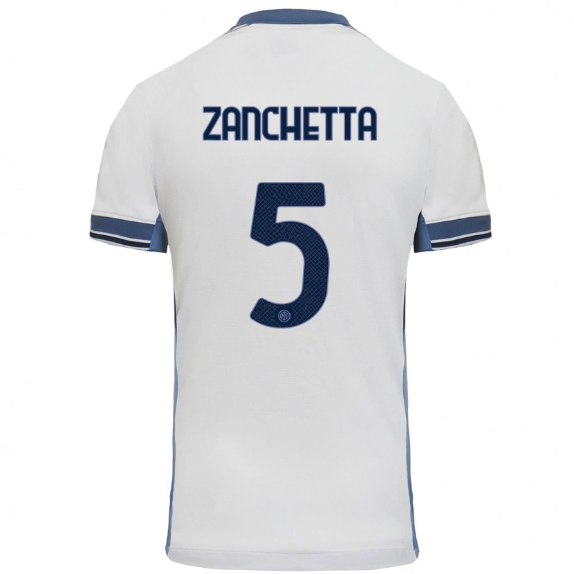 Danxen Dětské Mattia Zanchetta #5 Bílá Šedá Daleko Hráčské Dresy 2024/25 Dres