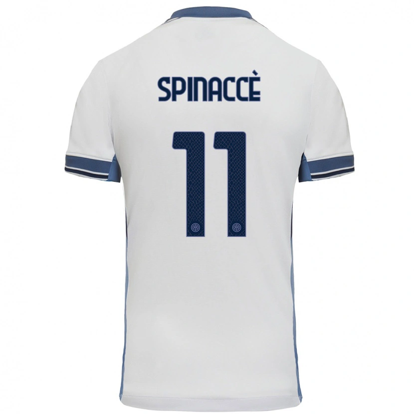 Danxen Dětské Matteo Spinaccè #11 Bílá Šedá Daleko Hráčské Dresy 2024/25 Dres