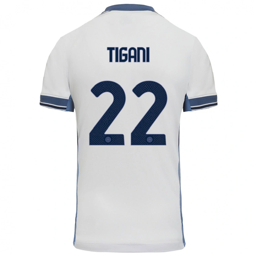 Danxen Dětské Edoardo Tigani #22 Bílá Šedá Daleko Hráčské Dresy 2024/25 Dres