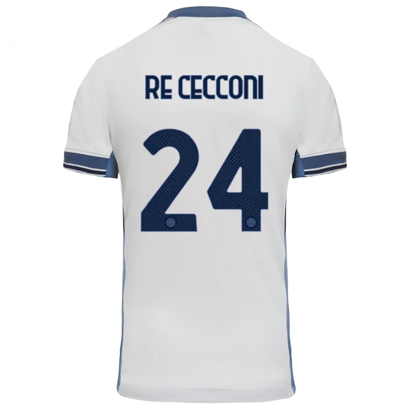 Danxen Dětské Gabriele Re Cecconi #24 Bílá Šedá Daleko Hráčské Dresy 2024/25 Dres