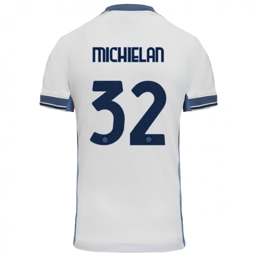 Danxen Dětské Mattia Michielan #32 Bílá Šedá Daleko Hráčské Dresy 2024/25 Dres