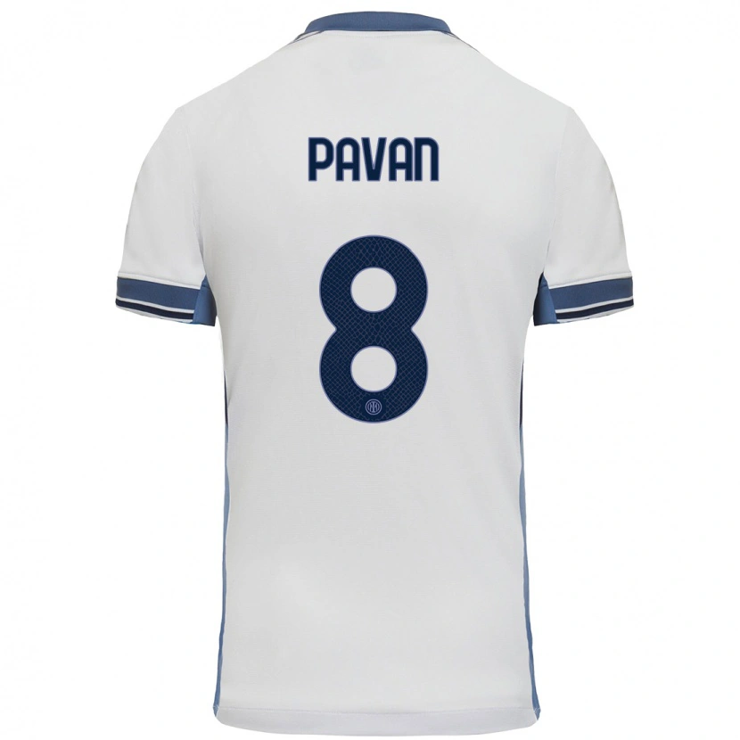 Danxen Dětské Matilde Pavan #8 Bílá Šedá Daleko Hráčské Dresy 2024/25 Dres