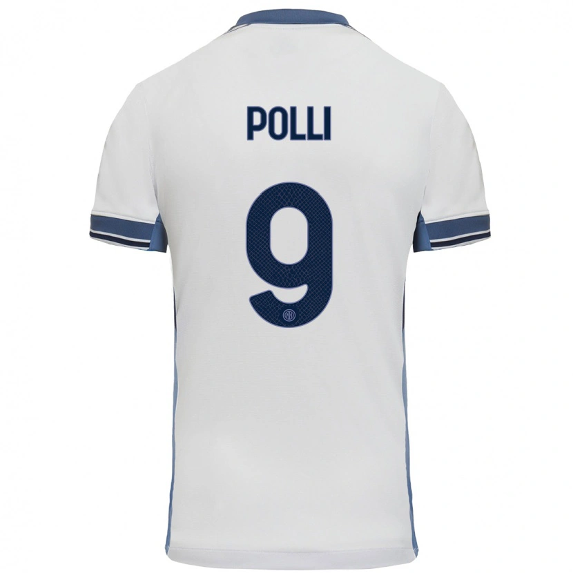 Danxen Dětské Elisa Polli #9 Bílá Šedá Daleko Hráčské Dresy 2024/25 Dres