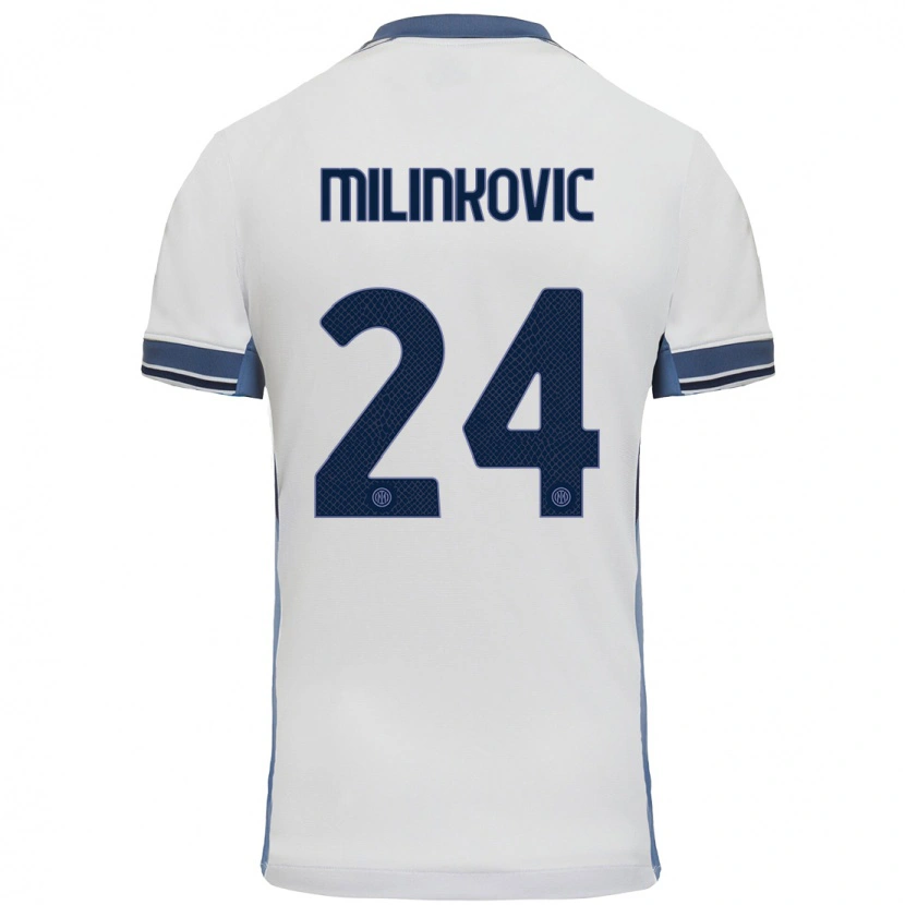 Danxen Dětské Marija Milinković #24 Bílá Šedá Daleko Hráčské Dresy 2024/25 Dres
