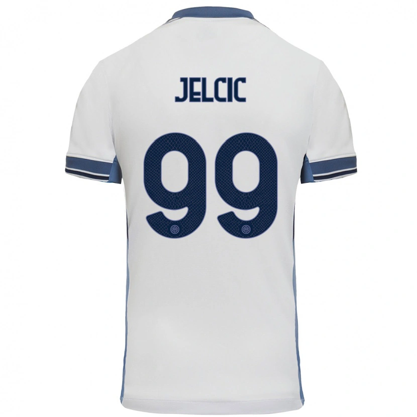 Danxen Dětské Maja Jelčić #99 Bílá Šedá Daleko Hráčské Dresy 2024/25 Dres