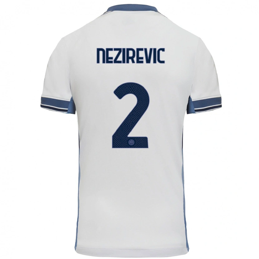 Danxen Dětské Alem Nezirevic #2 Bílá Šedá Daleko Hráčské Dresy 2024/25 Dres